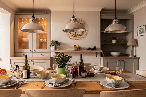 Dining in dog friendly End Cottage